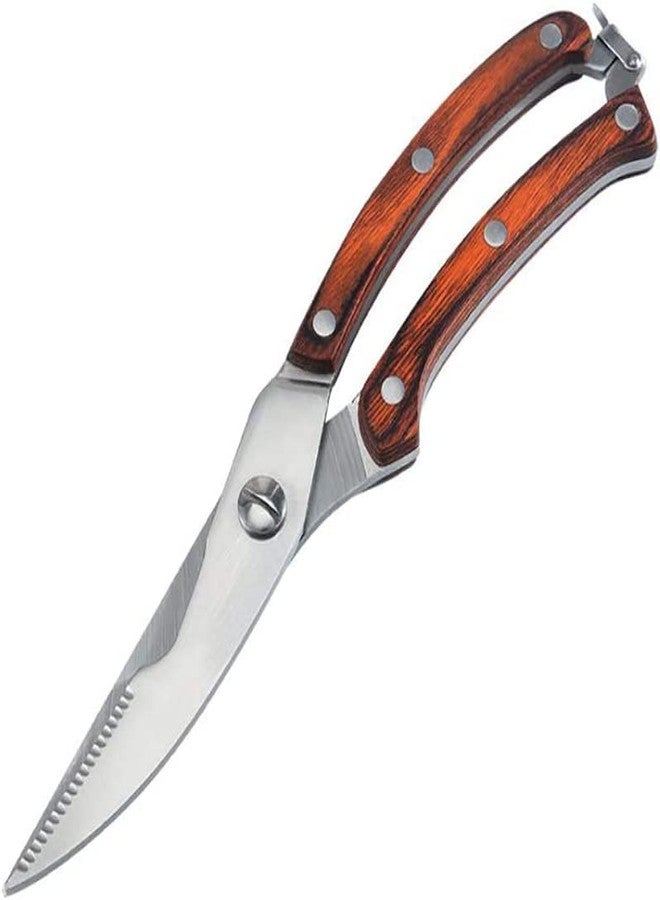 WE-CEF Kitchen Scissors, Kitchen Shears Heavy Duty Poultry Shears, Dishwasher Safe Meat Scissors, Kitchen Shears for Chicken, Bone, Poultry, Vegetable, Fish(Wooden) - Image 1